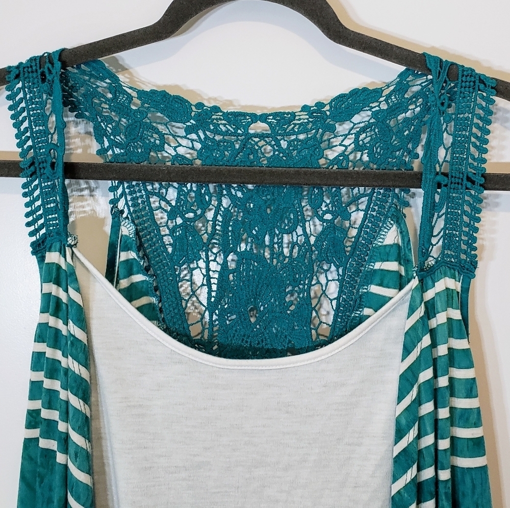 New Directions Weekend Sleeveless Cardigan Open Built In Tank Lace Size … - Picture 7 of 15
